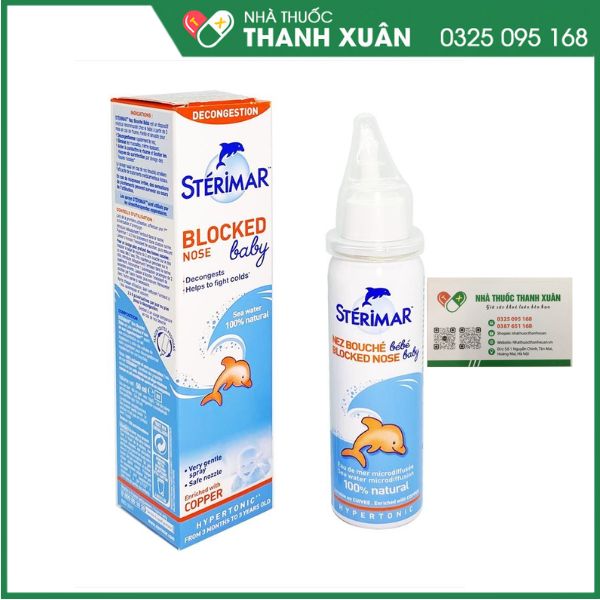 Sterimar Blocked Nose Baby trị cảm lạnh, viêm mũi, viêm xoang cấp tính và mạn tính